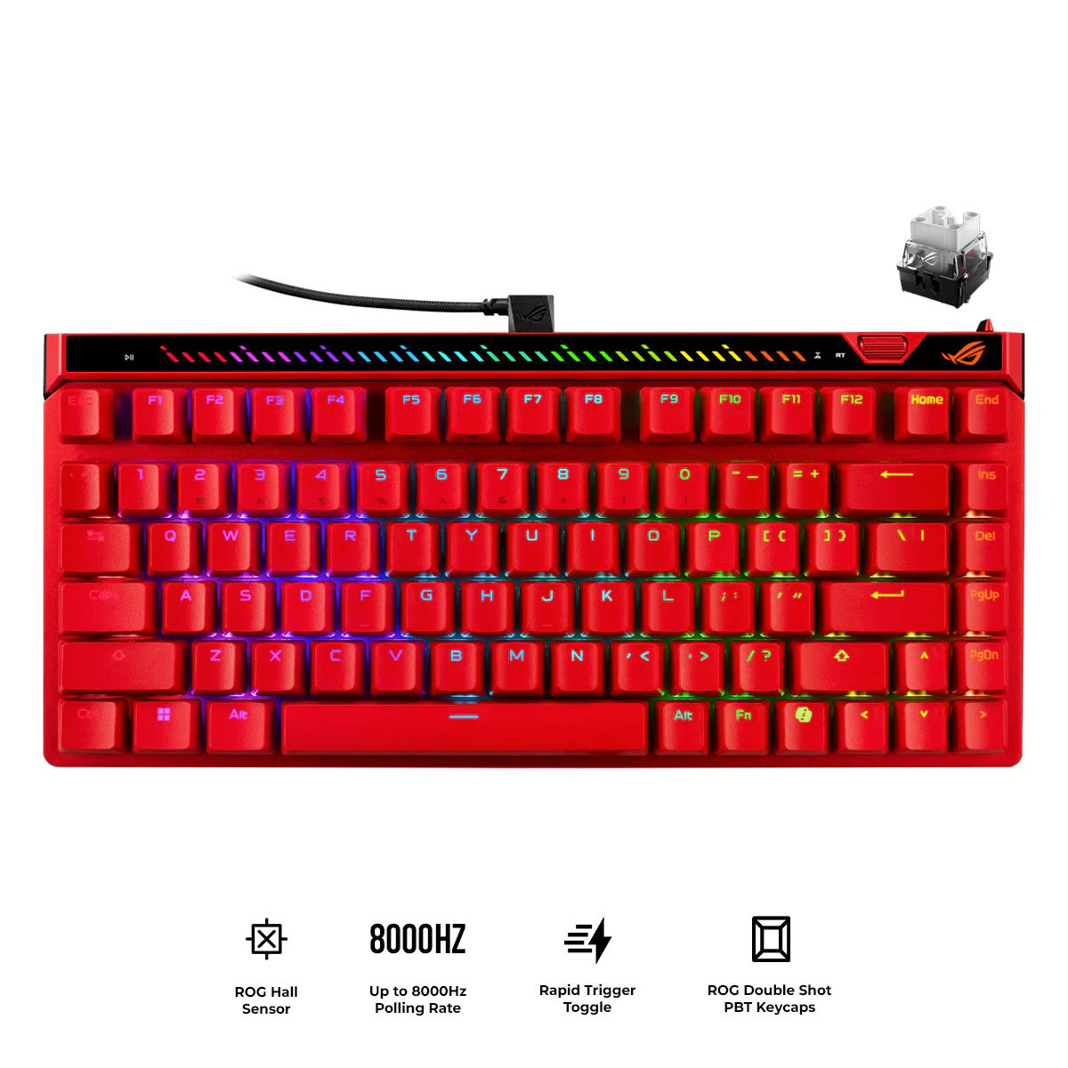 Asus M705 ROG Falchion Ace 75 HE 75% Wired Analog Gaming Keyboard (Red) (ROG HFX V2X Magnetic Switch)