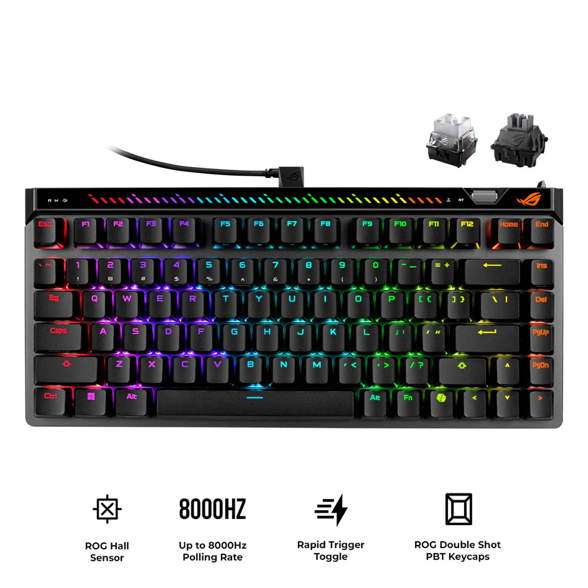 ASUS M705 ROG Falchion Ace 75HE 75% Wired Analog Gaming Keyboard (ROG HFX V2 Magnetic Switch, ROG HFX V2X Magnetic Switch) (Black)