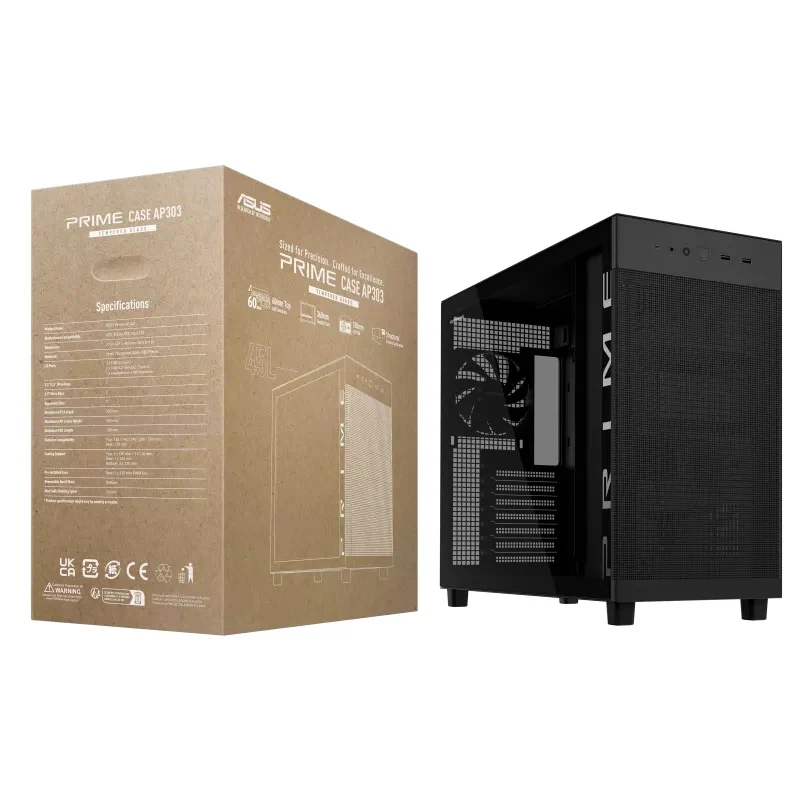 Asus Prime AP303 Tempered Glass Panel ATX PC Case (Black, White) - Image 17