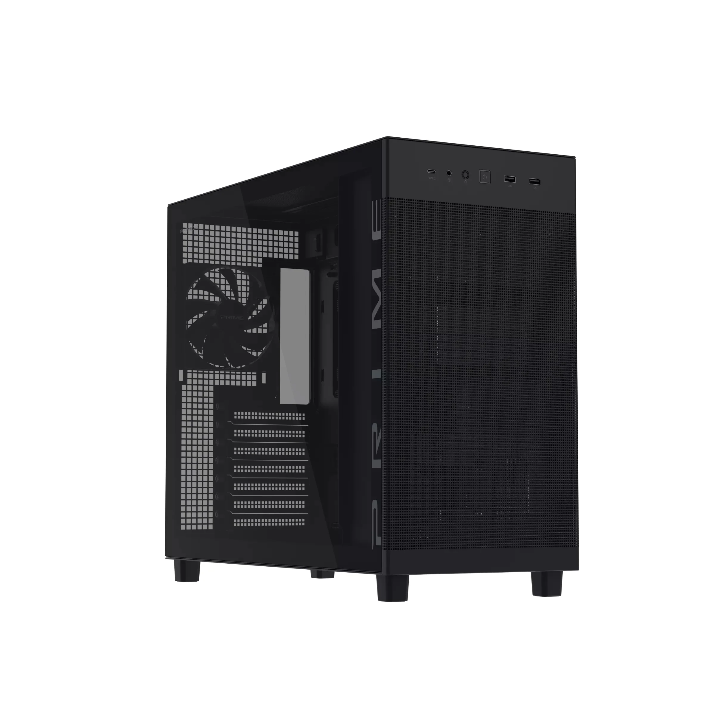 Asus Prime AP303 Tempered Glass Panel ATX PC Case (Black, White) - Image 2