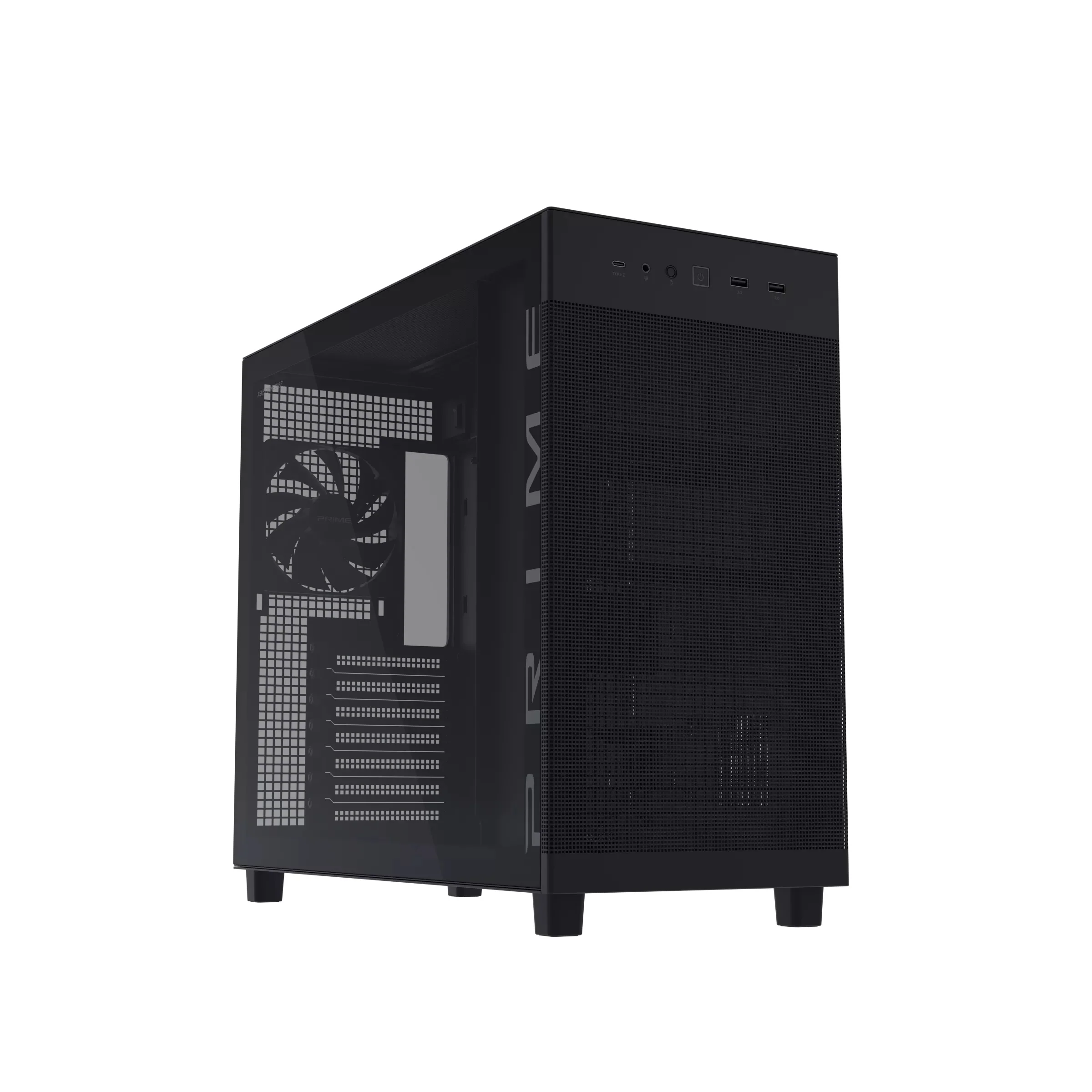 Asus Prime AP303 Tempered Glass Panel ATX PC Case (Black, White) - Image 3