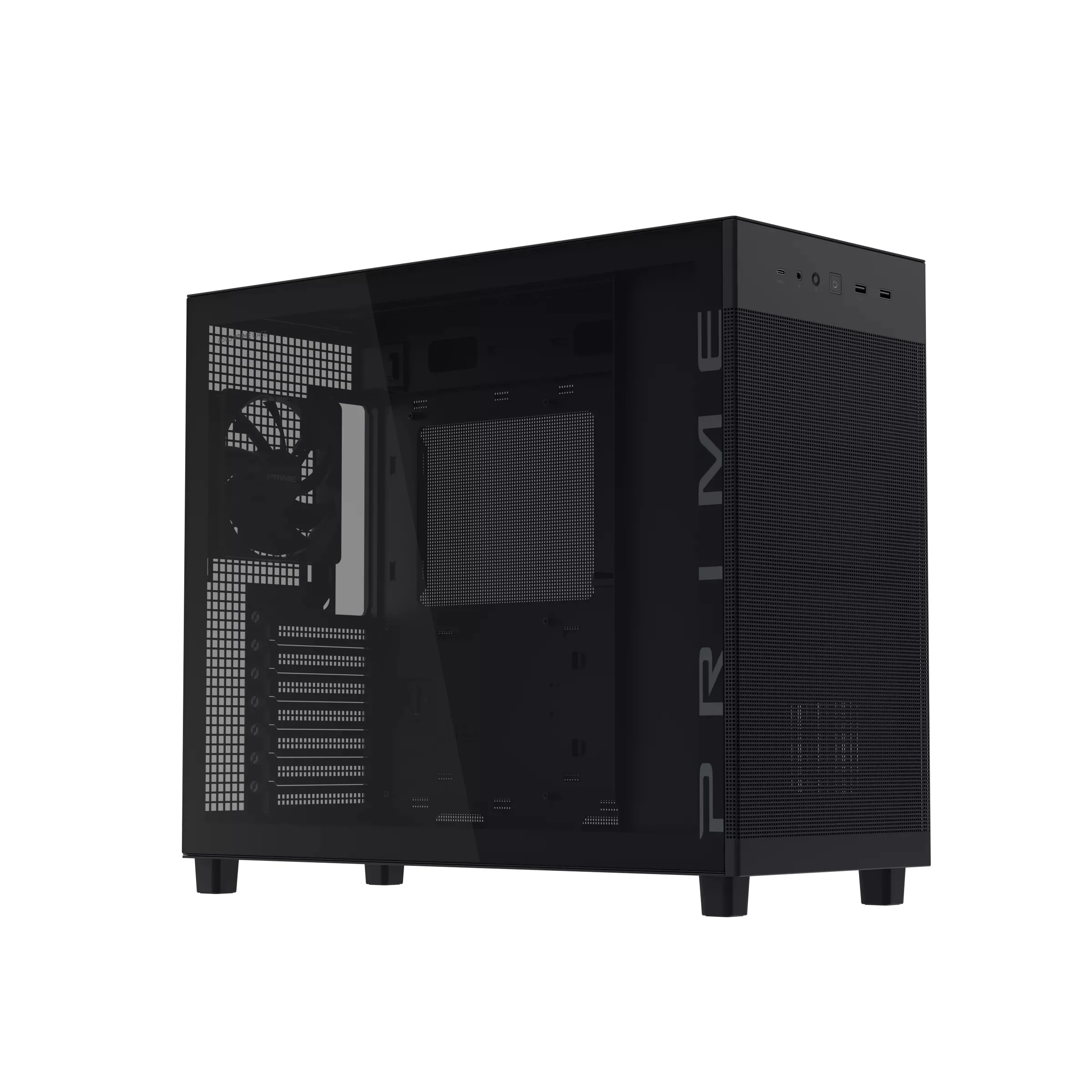 Asus Prime AP303 Tempered Glass Panel ATX PC Case (Black, White) - Image 4