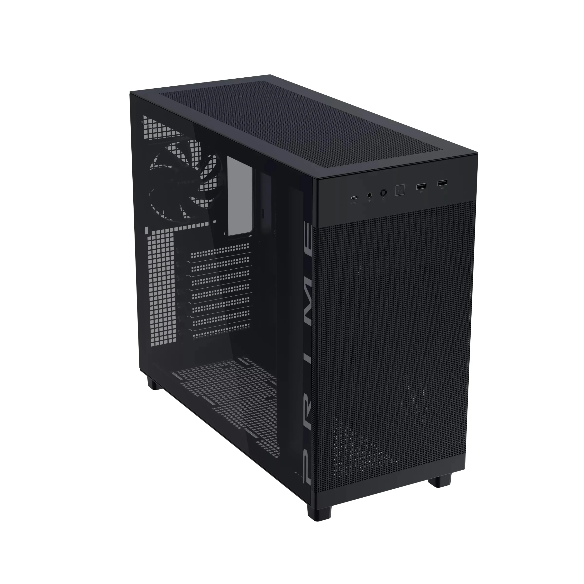 Asus Prime AP303 Tempered Glass Panel ATX PC Case (Black, White) - Image 5