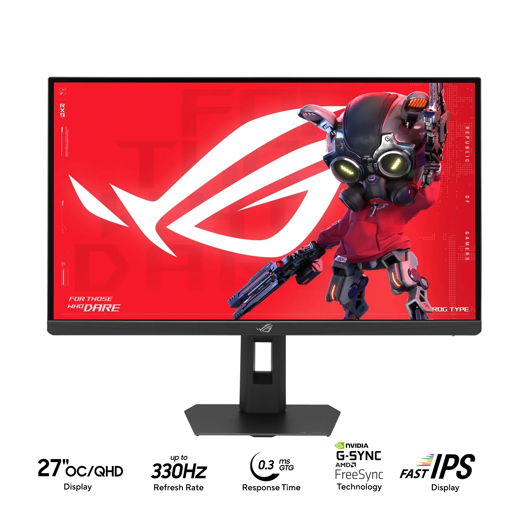 ASUS ROG Strix 5K XG27JCG 27" (5120x2880) Dual Mode (180Hz OC or QHD 330Hz) 0.3ms GTG Fast IPS Ultra Fast Gaming Monitor with Tilt, Height, Pivot & Swivel Adjustment