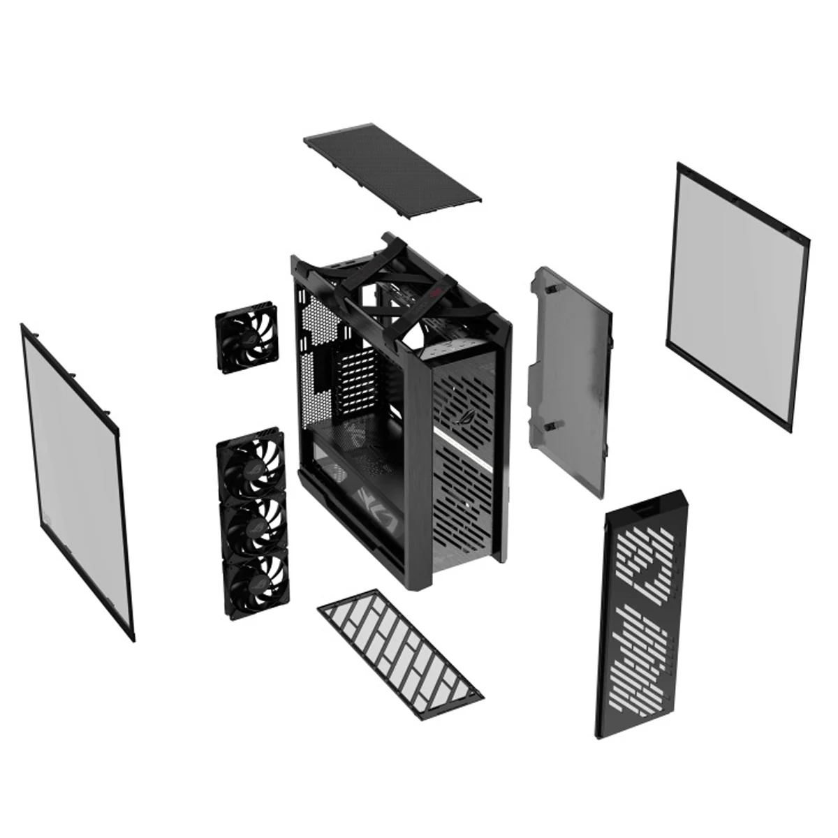 Asus ROG Strix Helios II GX601S EATX Mid-Tower PC Gaming Case with Dual Tempered Glass Side Panels (Black, White) - Image 22