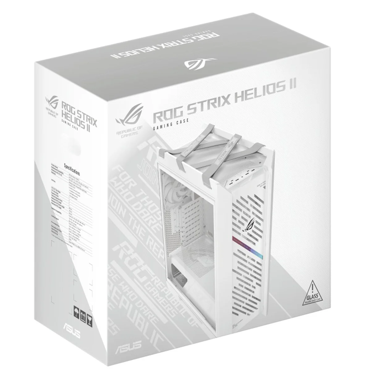 Asus ROG Strix Helios II GX601S EATX Mid-Tower PC Gaming Case with Dual Tempered Glass Side Panels (Black, White) - Image 42