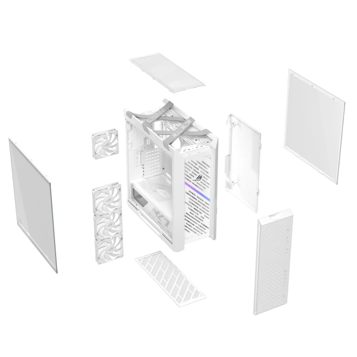 Asus ROG Strix Helios II GX601S EATX Mid-Tower PC Gaming Case with Dual Tempered Glass Side Panels (Black, White) - Image 44