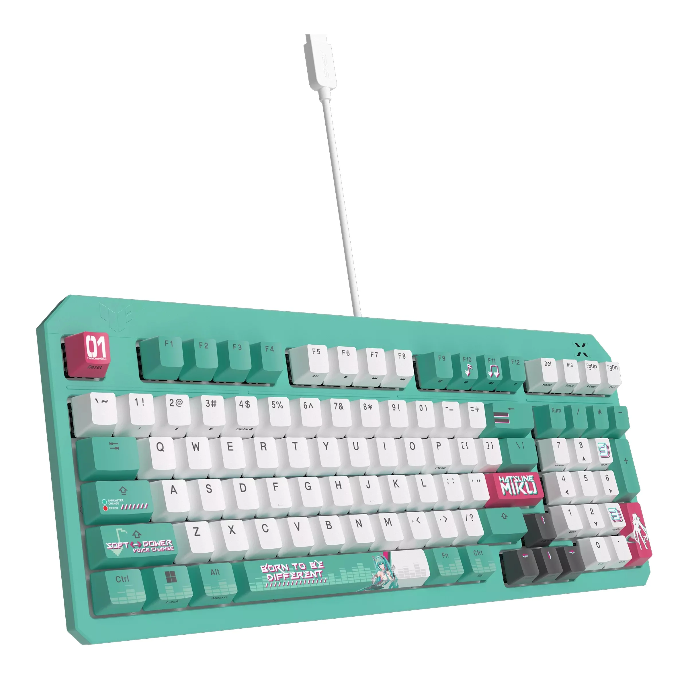 Asus TUF Gaming K3 Gen II Hatsune Miku Ed. Keyboard (Optical-Mechanical RGB Red Switch, Optical-Mechanical RGB Blue Switch) (RA09) - Image 4