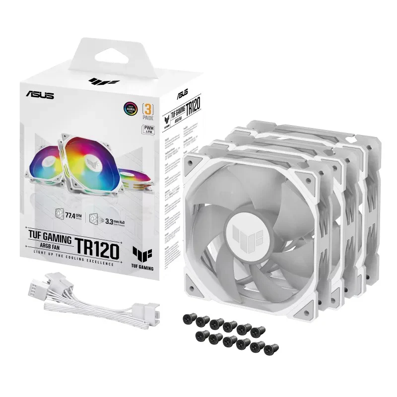 Asus TUF Gaming TR120 ARGB Fan - Triple Pack (Black, White) - Image 8