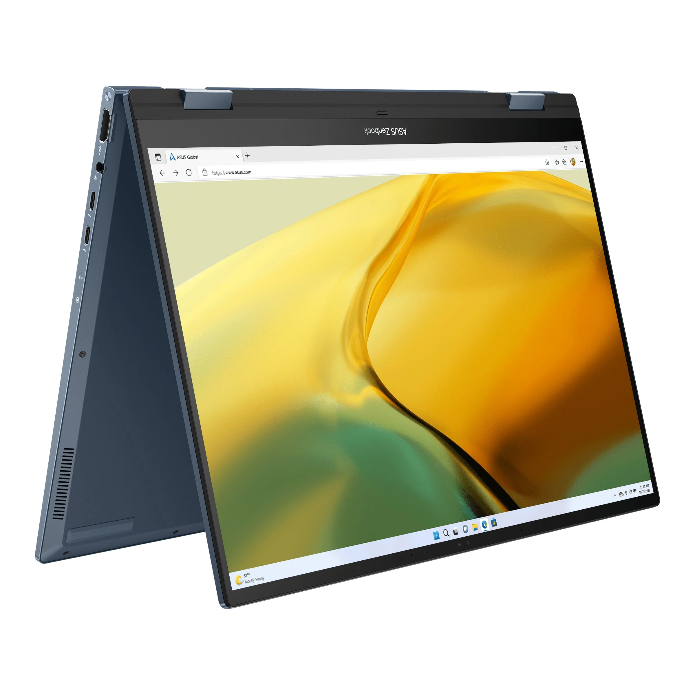 Asus Zenbook 14 Flip OLED UP3404VA-KN133WS Laptop (Ponder Blue) | 14" 2.8K OLED | 165HZ | I7-1360P | 512GB SSD | 16GB RAM | IRIS XE | Windows 11 Home | MS Office Home & Student 2021 | Asus Sleeve | Stylus Pen - Image 3