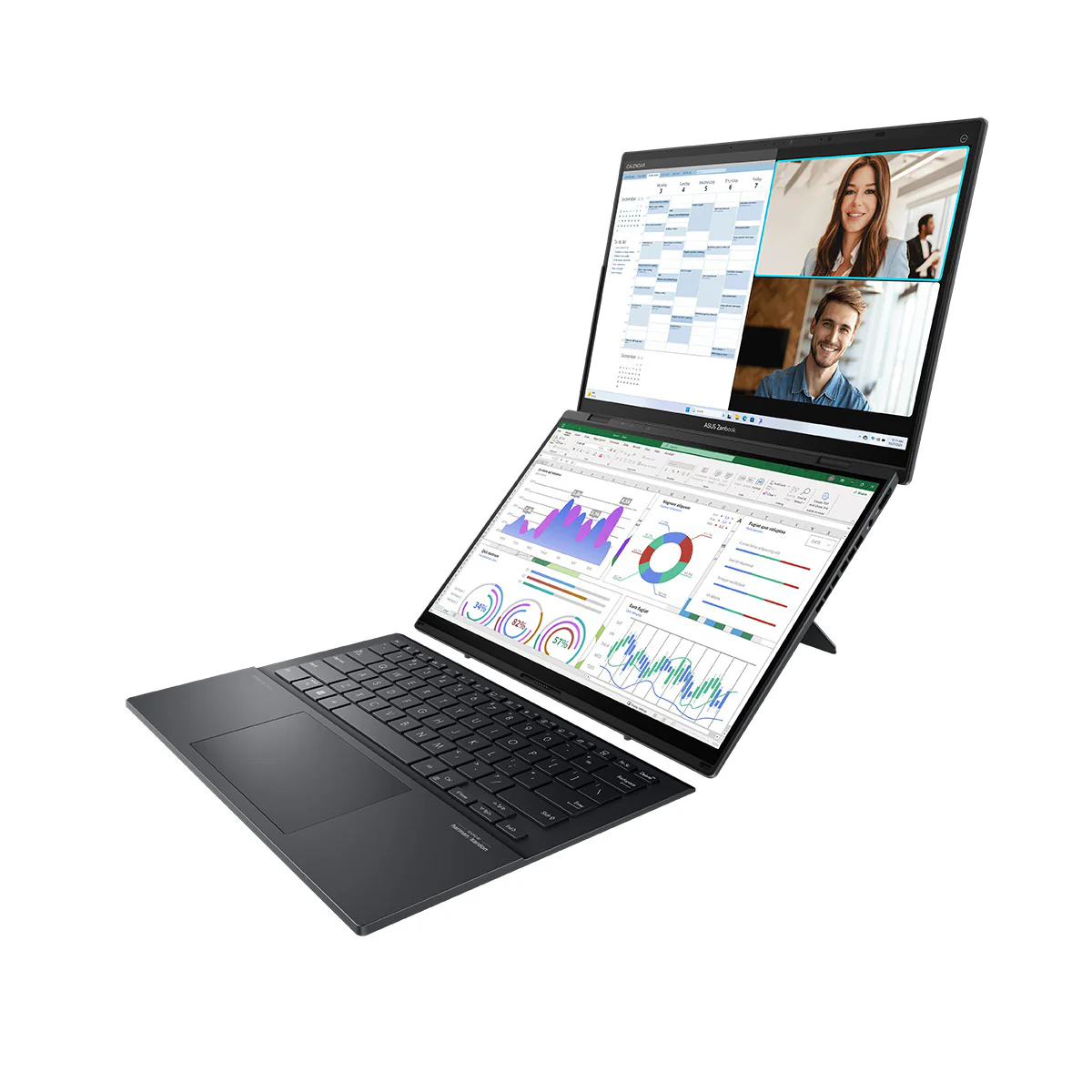 Asus Zenbook Duo 14 OLED UX8406CA-PZ165WSM Laptop (Inkwell Gray) | 14" 3K (2880x1800) | Ultra 9 285H | 32GB RAM | 1TB SSD | Intel Arc Graphics | Windows 11 Home | MS Office Home & Student 2024 + MS 365 Basic + Asus AP4600 Backpack - Image 15
