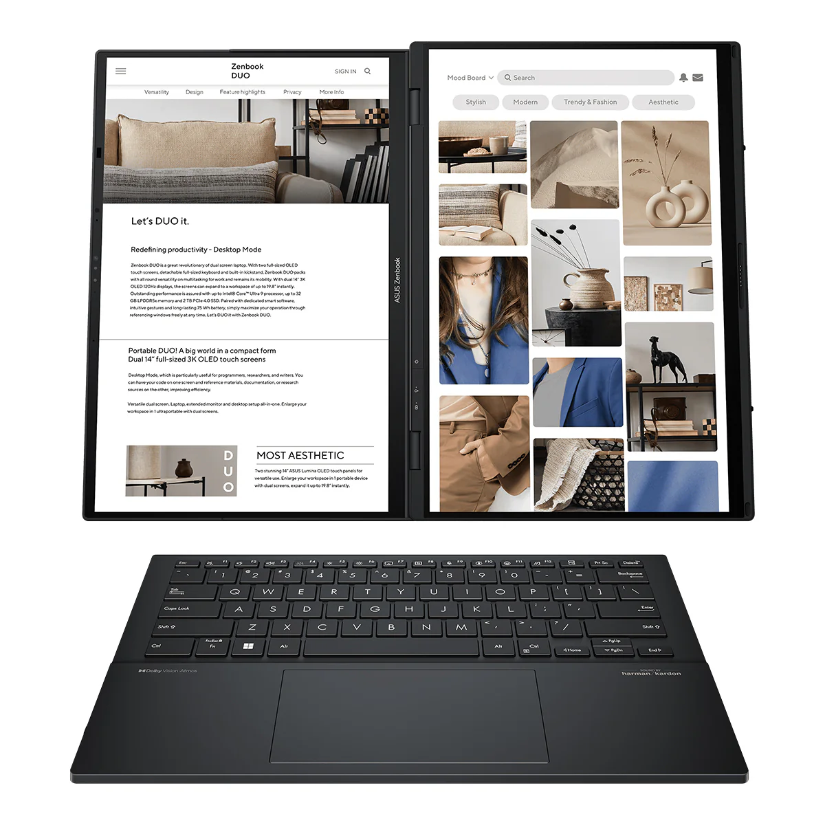 Asus Zenbook Duo 14 UX8406MA-PZ221WSM Laptop (Inkwell Gray) | Touch Screen 14" OLED | Ultra 7 155H | 32GB LPDDR5X | 1TB SSD | Intel Arc Graphics | Windows 11 Home + MS Office Home & Student 2021 + Microsoft 365 Basic + Sleeve + Stylus Pen - Image 3