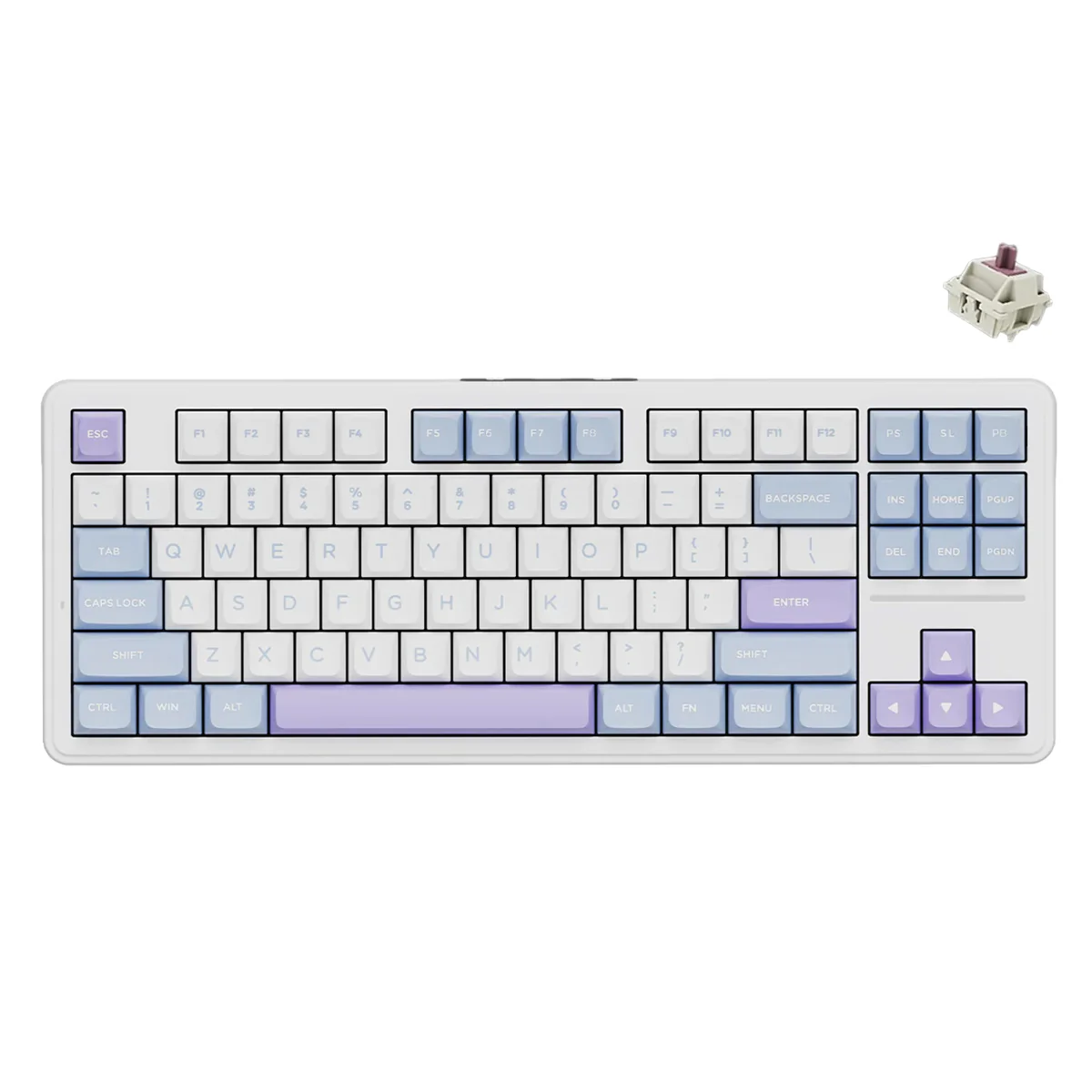 ATK A87 RGB Tri-Mode 87-Keys Gasket-Mounted Hot-Swappable Mechanical Keyboard (Sea Salt) (Black Plum Pro Switch)
