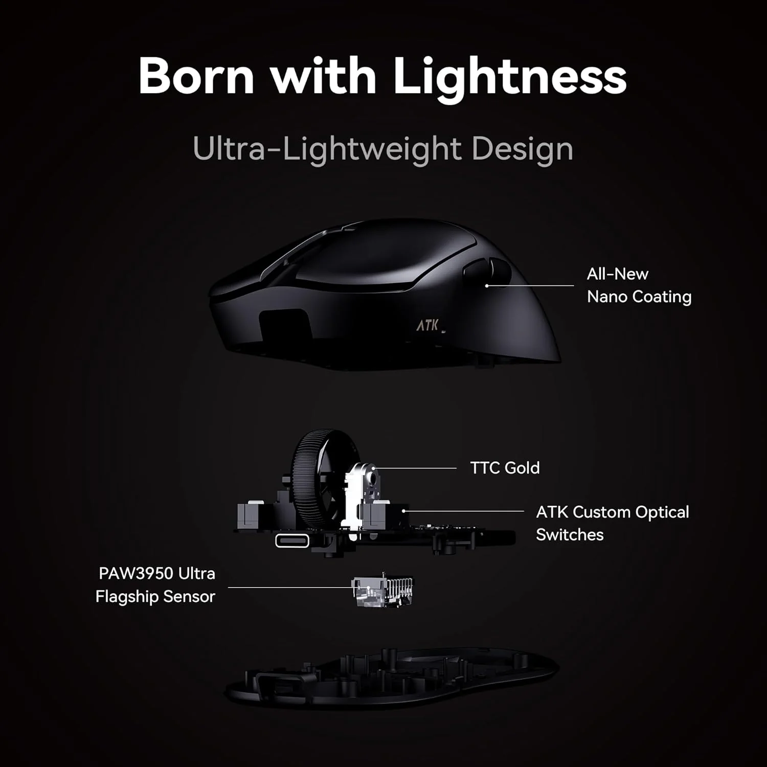 ATK Blazing Sky U2 Ultimate 2.0 Series Lightweight Wireless Mouse (Aqua Green, Rose) - Image 8