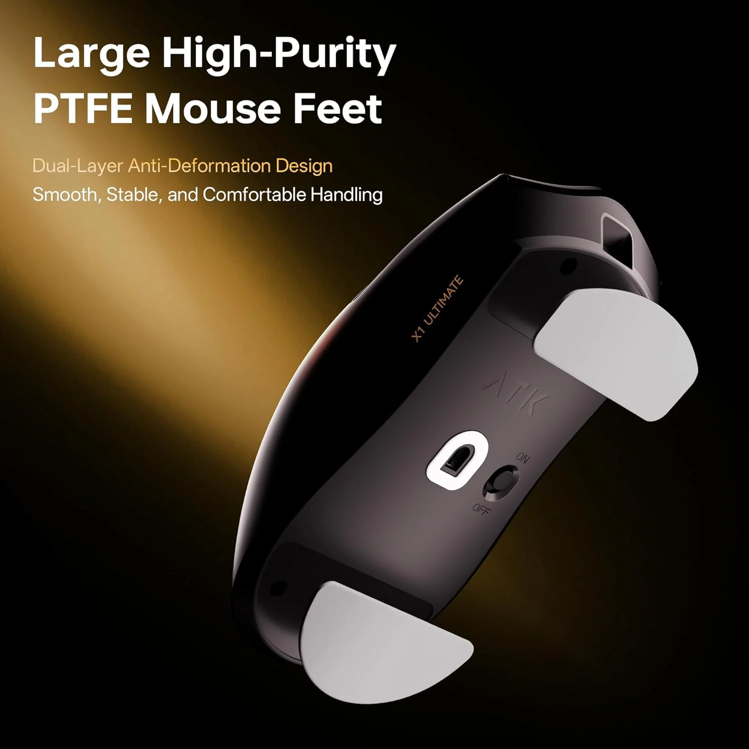 ATK Blazing Sky X1 Ultimate 2.0 Lightweight Wireless Mouse (Black, White) - Image 4
