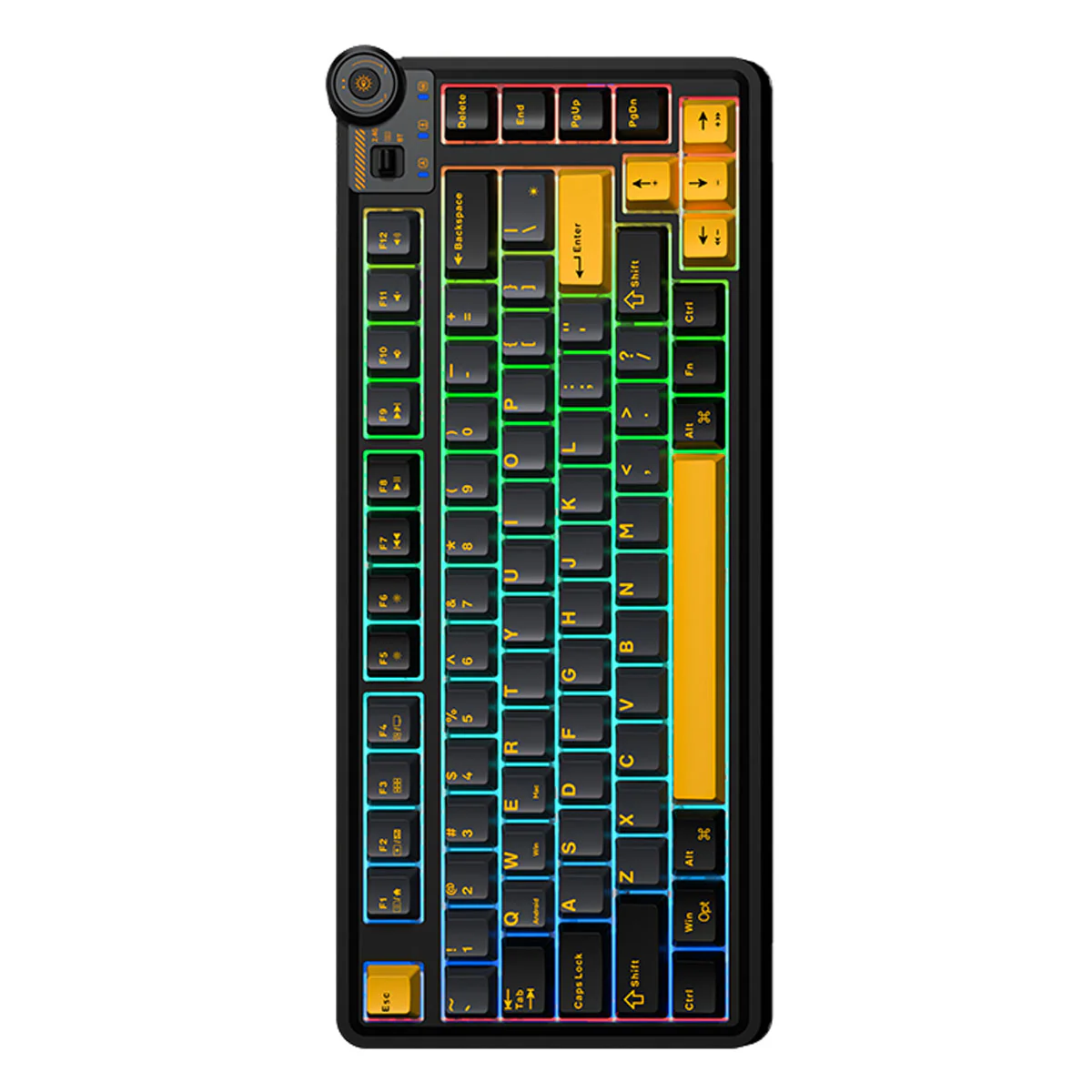 Aula AU75 3-in-1 Hot-Swap RGB Gasket Mechanical Gaming Keyboard with Multi-Function Knob (Star Vector Switch) (Beige/Purple/Red ,Black/Grey/Yellow) - Image 4