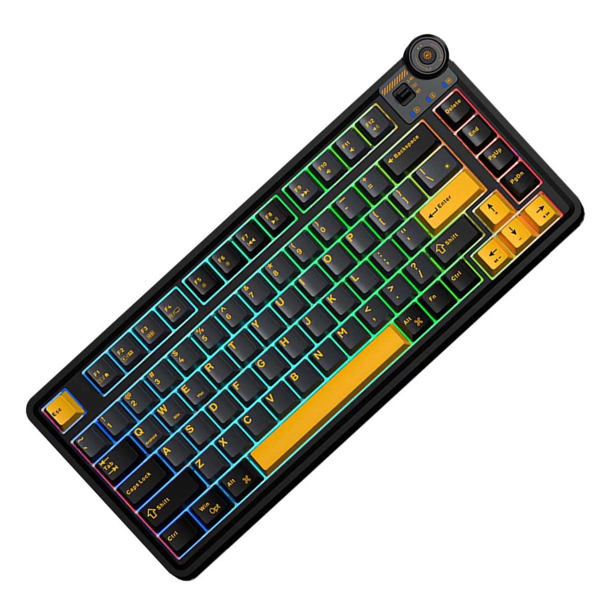 Aula AU75 3-in-1 Hot-Swap RGB Gasket Mechanical Gaming Keyboard with Multi-Function Knob (Star Vector Switch) (Beige/Purple/Red ,Black/Grey/Yellow) - Image 5