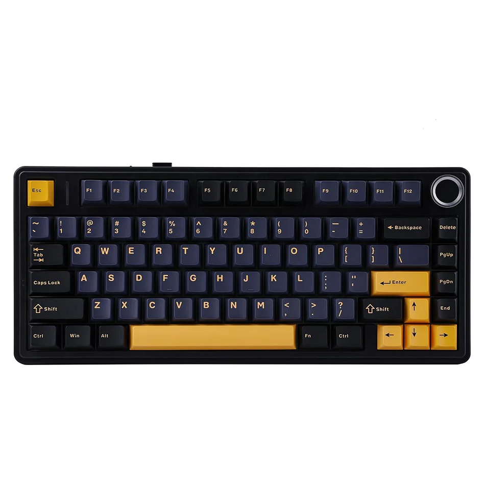 Aula F75 RGB Tri-Mode Type-C 75% 80-Key Gasket Structure Hot-Swap Mechanical Gaming Keyboard (Gray Wood Switch) (Black/Dark Blue/Orange, Blue/White/Dark Blue) - Image 3