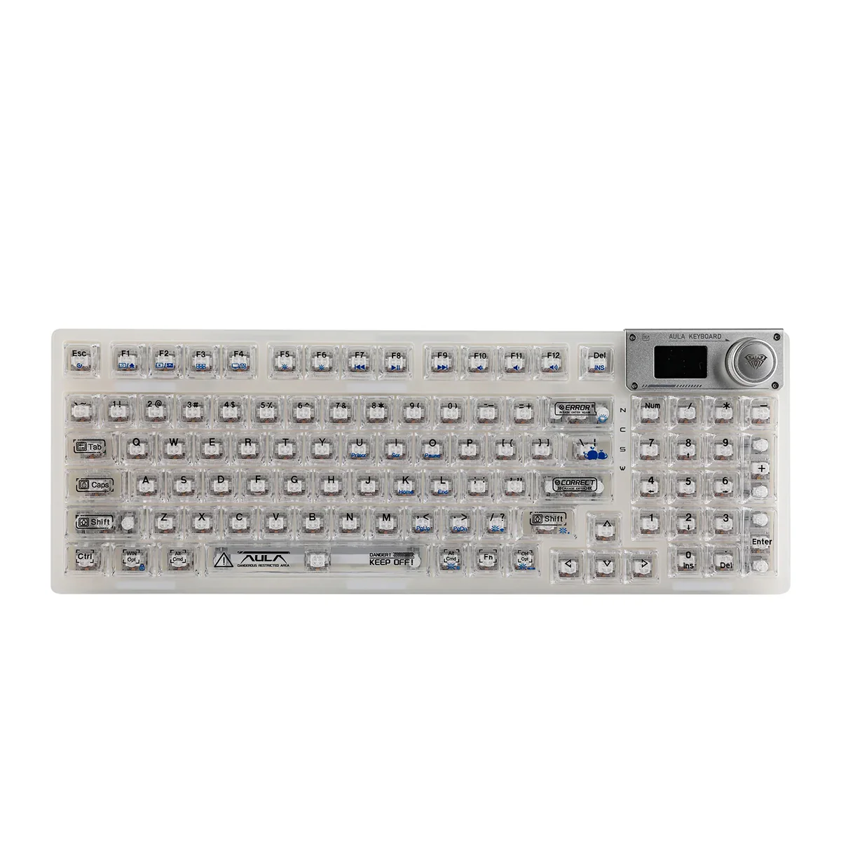 Aula F98 Pro Wireless & Bluetooth 99 Keys 3-In-1 Hot-Swappable Mechanical Keyboard (White) - Image 6