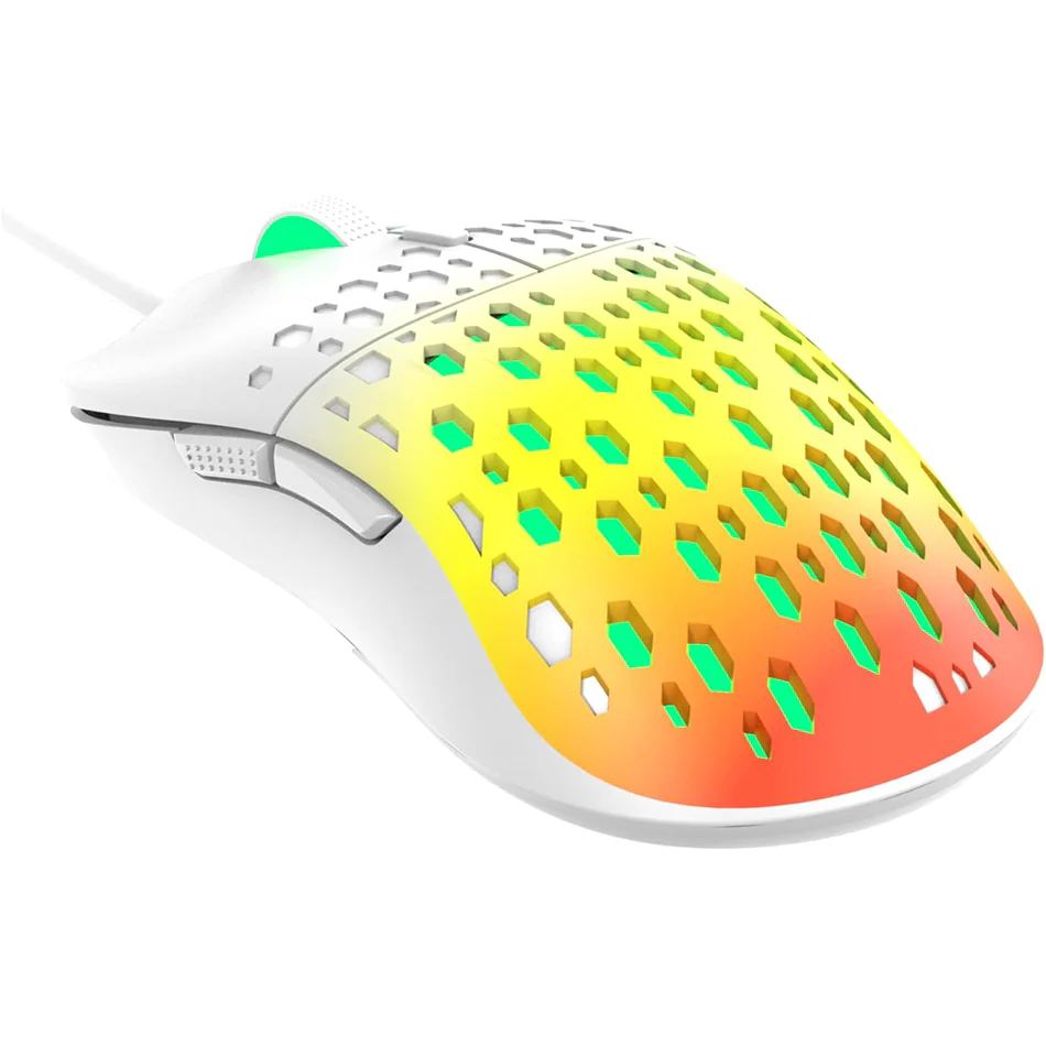Aula Wind S11 Pro 3600DPI RGB 6-Key Honeycomb Wired Gaming Mouse (Orange) - Image 3