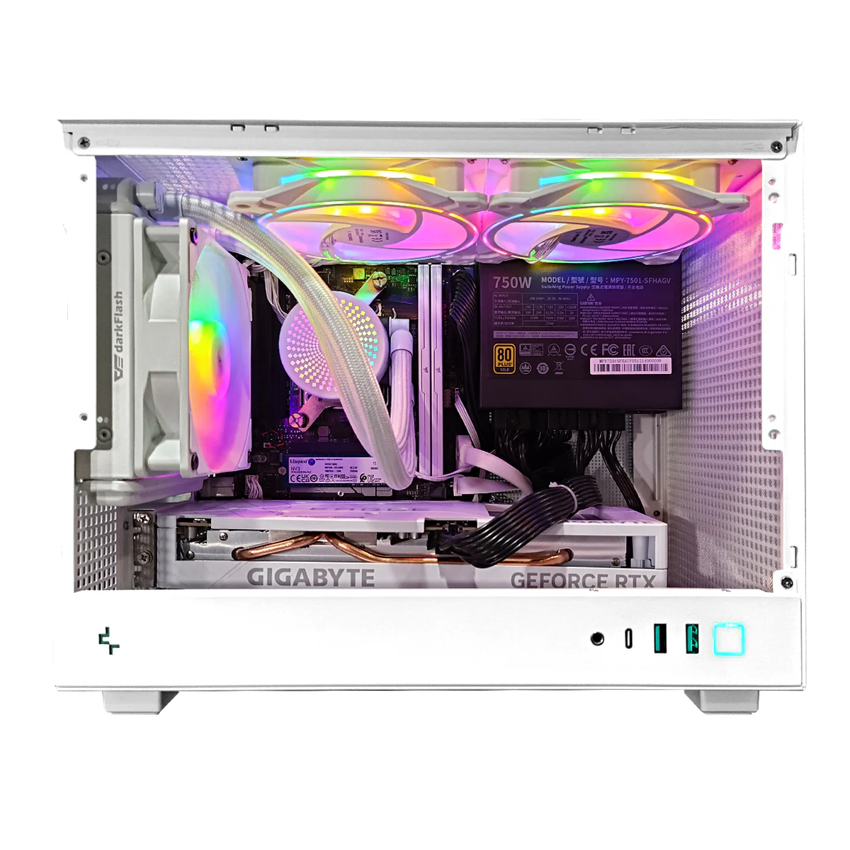 Aurora CH160 White Desktop Gaming PC | AMD Ryzen 5 7600 | 32GB RAM | 1TB SSD | RTX 4060 OC | Windows 11 Pro - Image 2