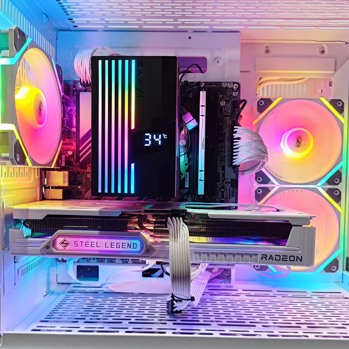 Aurora Spectra White Desktop Gaming PC | AMD Ryzen 7 7700 | 16GB RAM | 1TB SSD | RX 9060 XT | Windows 11 Pro - Image 5