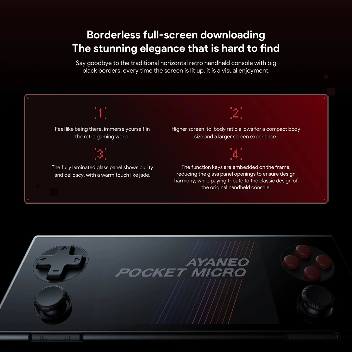 Ayaneo Pocket Micro MediaTek Helio G99 6GB + 128GB 3.5" Borderless IPS Screen Handheld Gaming Console (Magic Black) + Ayaneo Pocket Micro Pouch (Black) + Ayaneo Pocket Micro HD Tempered Film - Image 11