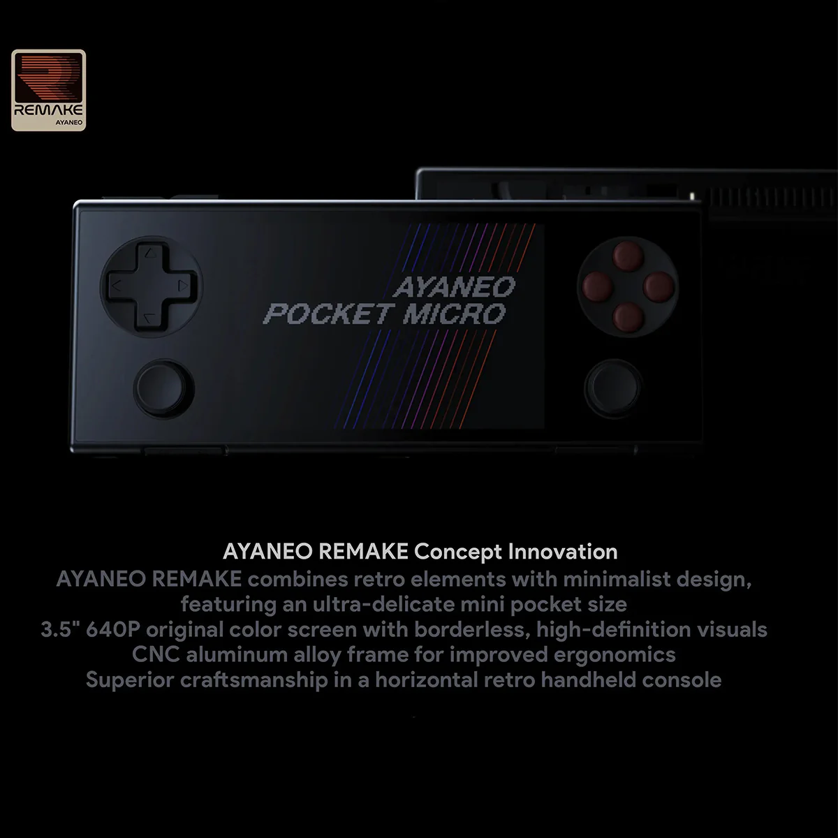 Ayaneo Pocket Micro MediaTek Helio G99 6GB + 128GB 3.5" Borderless IPS Screen Handheld Gaming Console (Magic Black) + Ayaneo Pocket Micro Pouch (Black) + Ayaneo Pocket Micro HD Tempered Film - Image 3
