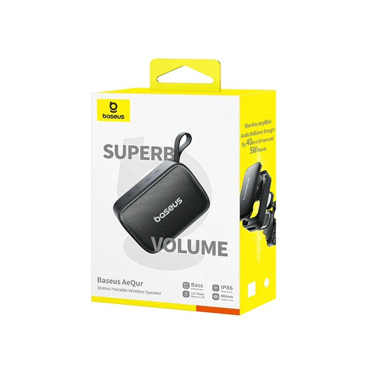 Baseus AeQur 30 Mini Portable Wireless Speaker (Cosmic Black) (A20077900123-00) - Image 9