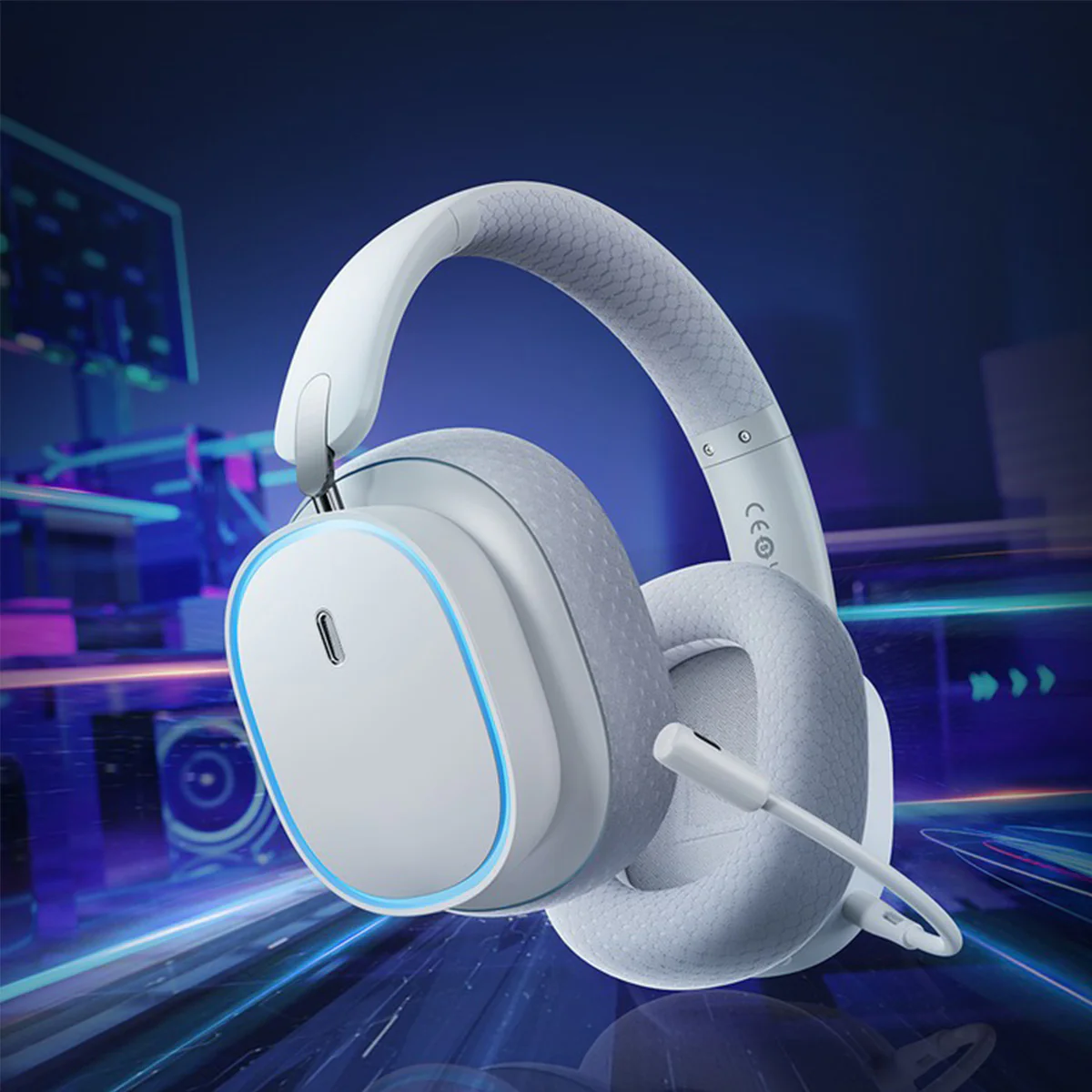 Baseus AeQur GH02 Gaming Wireless Headphone with Microphone (Moon White) (A00050800211-00) - Image 7