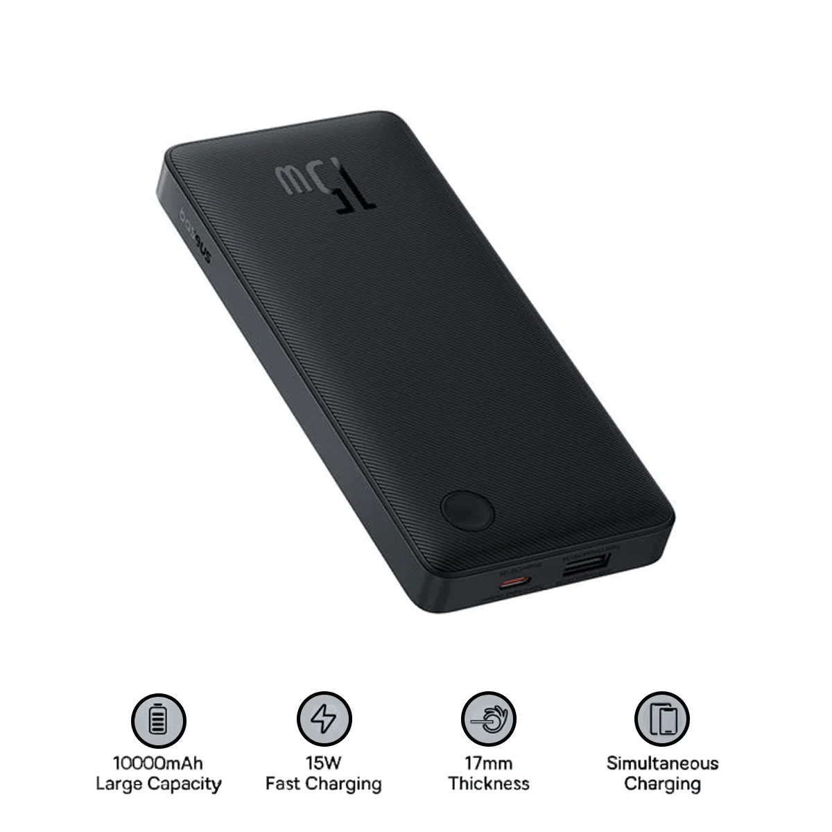 Baseus Airflow Lite Power Bank 10000mAh 15W (Comic Black) (P10067500123-00)
