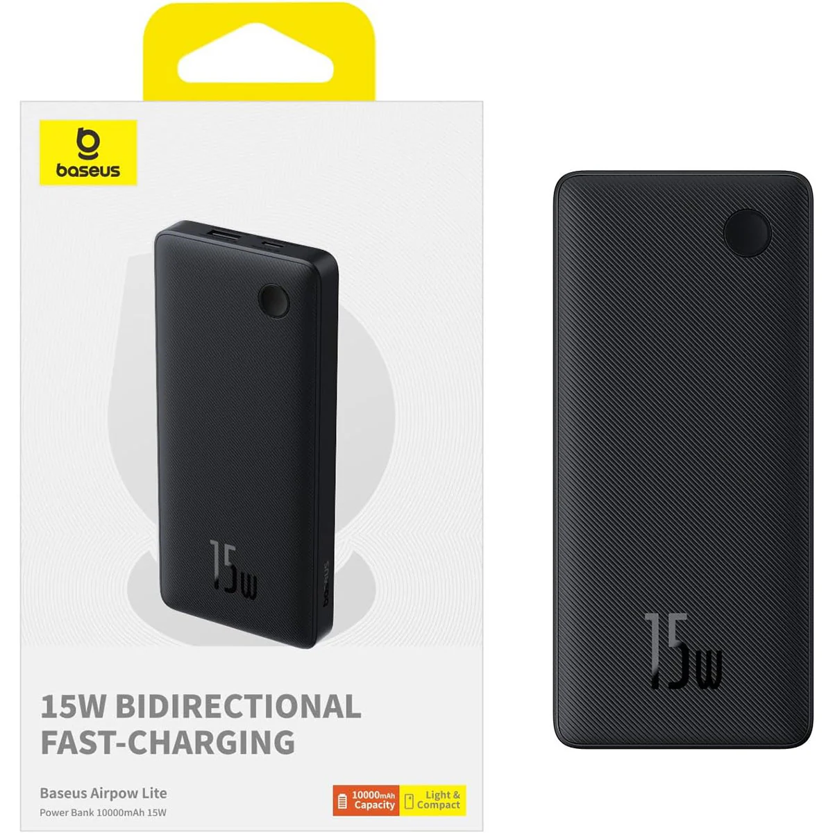 Baseus Airflow Lite Power Bank 10000mAh 15W (Comic Black) (P10067500123-00) - Image 5