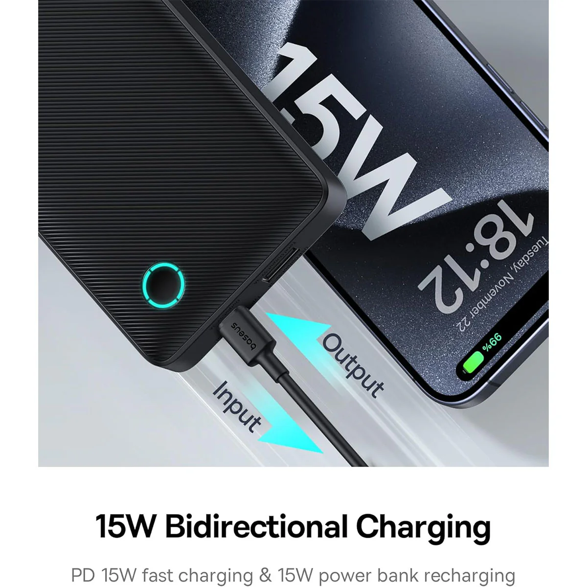 Baseus Airflow Lite Power Bank 10000mAh 15W (Comic Black) (P10067500123-00) - Image 6