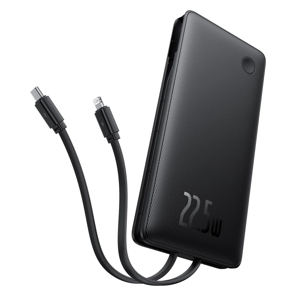 Baseus Airflow Lite Power Bank 10000mAh 22.5W Built-In Dual Cable (Cosmic Black) (P10067501123-00) - Image 3