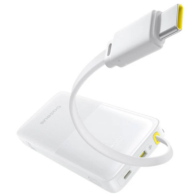 Baseus Bipow 2 Power Bank 10000mAh 20W with USB-C Cable (Cluster Black, Moon White) - Image 17