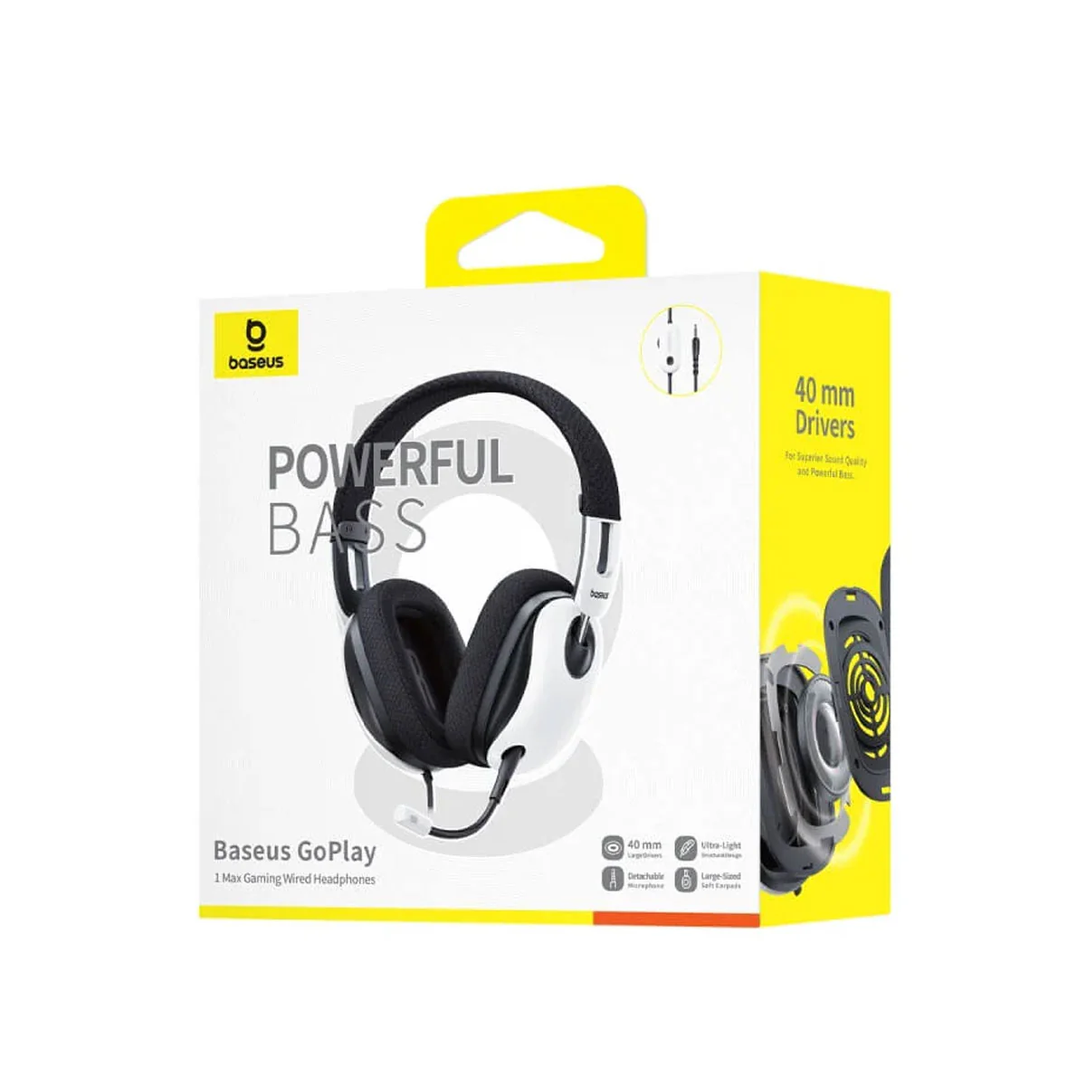 Baseus Bowie GoPlay 1 Max Gaming Wired Headphone with Detachable Microphone (Moon White) (A00181002213-00) - Image 10