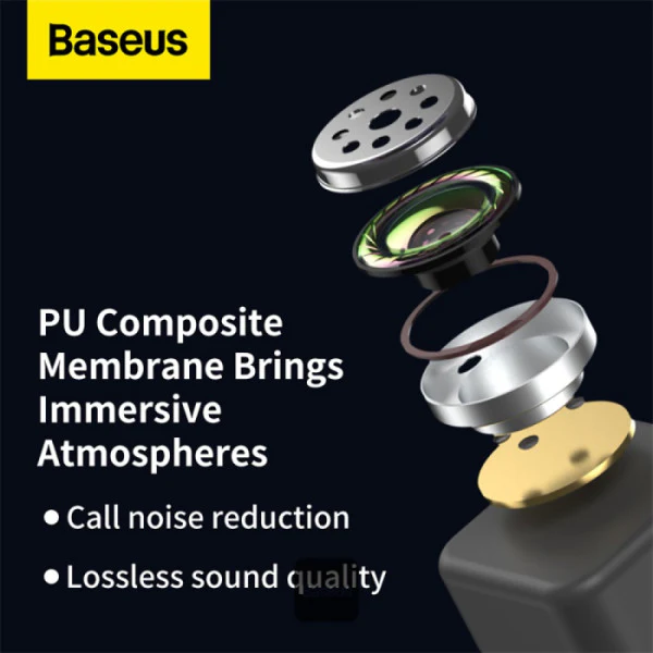 Baseus Bowie WM01 Mini In-ear True Wireless Earphone (Black, White, Purple, Green) (NGTW370001, NGTW370002, NGTW370005, NGTW370006) - Image 6