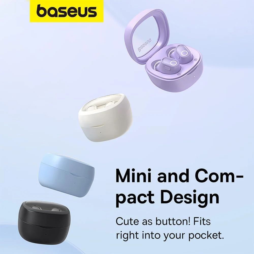 Baseus Bowie WM02 Mini In-ear True Wireless Earphone (Black, Creamy White, Blue, Purple) (NGTW370201, NGTW370202, NGTW370203, NGTW370205) - Image 2