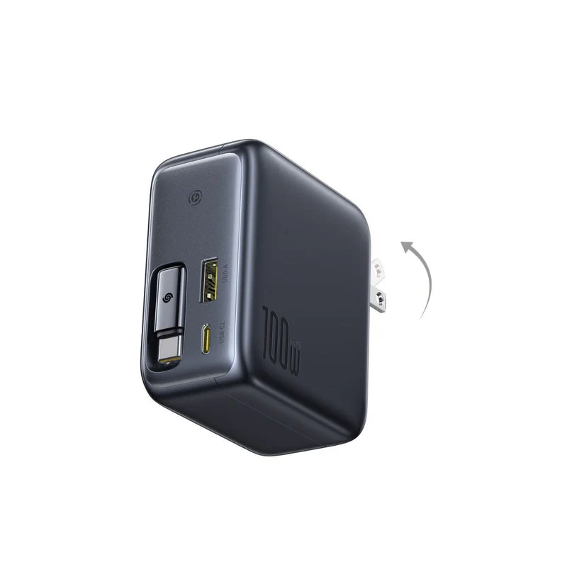Baseus EnerCore CJ11 Fast Charger with Retractable Cable 2C+U 100W (Cluster Black) (E0120N00) - Image 3