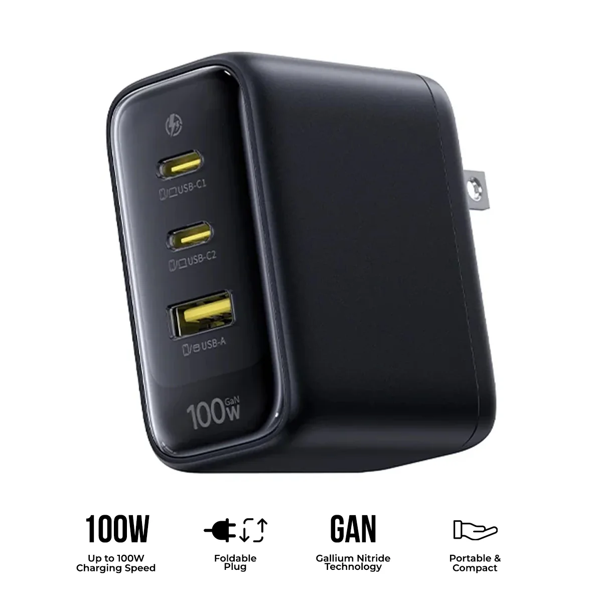 Baseus EnerFill FE22 Fast Charger 2C+U 100W (Cosmic Black) (E0124000)