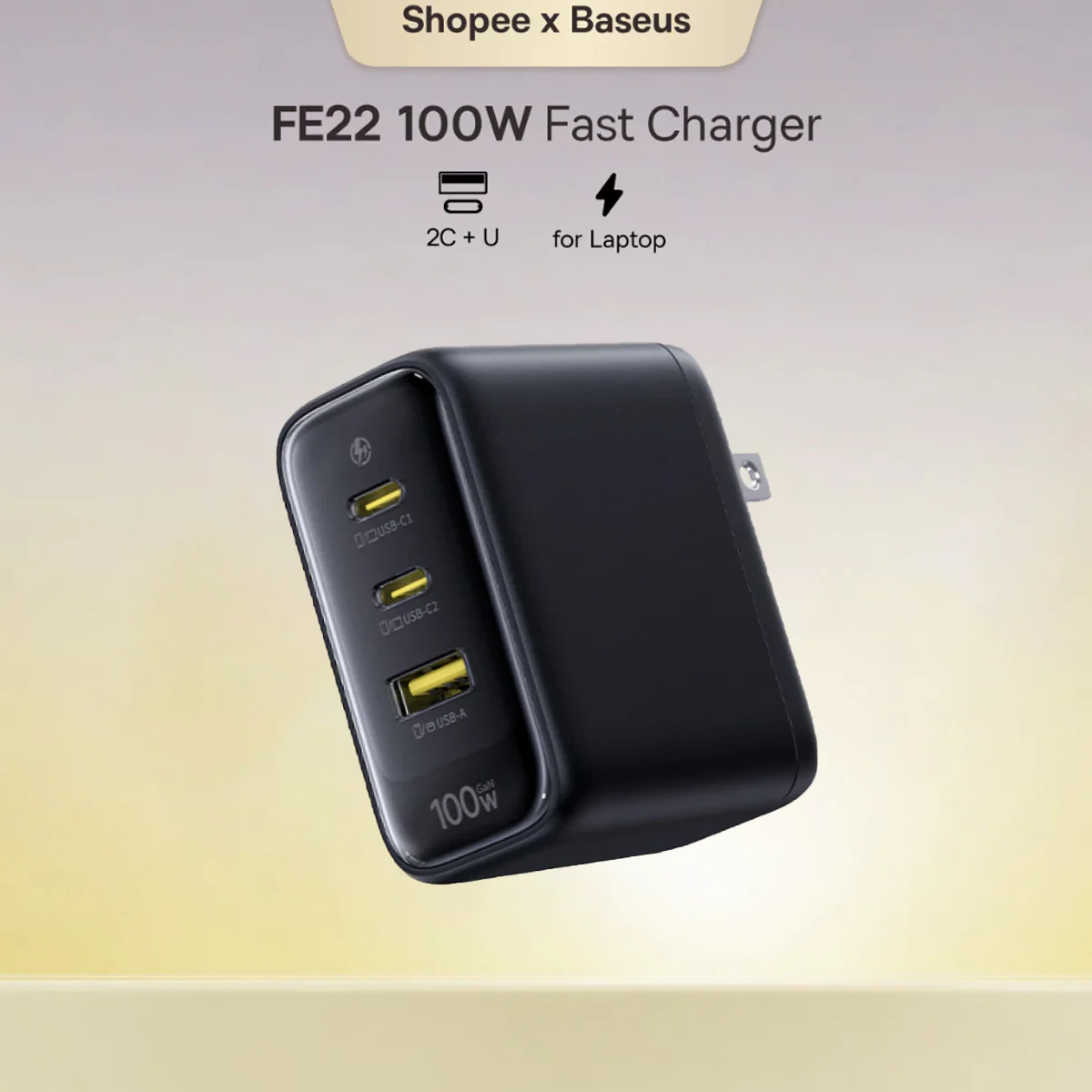 Baseus EnerFill FE22 Fast Charger 2C+U 100W (Cosmic Black) (E0124000) - Image 3