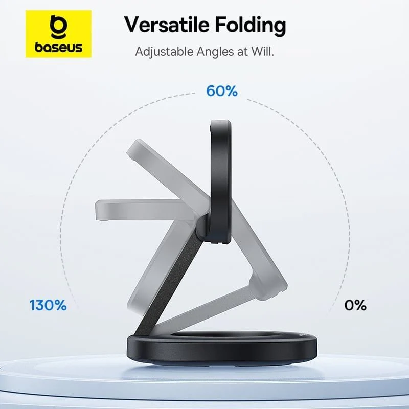 Baseus EnerFill FF11 Foldable Wireless Charger 15W includes USB-C to USB-C Data Cable 1M (Cosmic Black) (E0205200) - Image 6