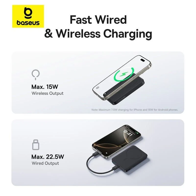 Baseus EnerFill FM11 Ultra-Mini Magnetic Power Bank 10000mAh 22.5W (Cosmic Black) (P1008210E123-00) - Image 7