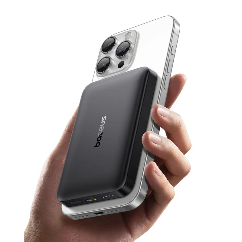 Baseus EnerFill FM12 Qi2 Magnetic Power Bank 10000mAh 22.5W includes Simple USB-C to USB-C Cable 20V/3A 30cm (Cosmic Black) (E0028500) - Image 2