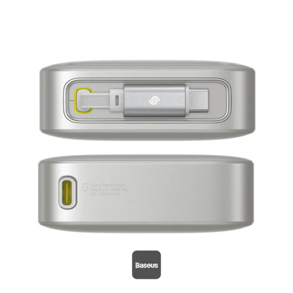 Baseus Free2Pull Power Bank 20000mAh 65W with Retractable USB-C Cable (Cluster Black, Lunar Grey) - Image 12