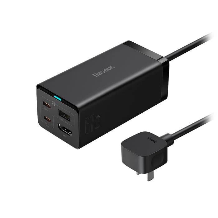 Baseus Gan5 Pro Desktop Fast Charger 1U+2C+HDMI 67W (Black) (CCGP110101) - Image 8
