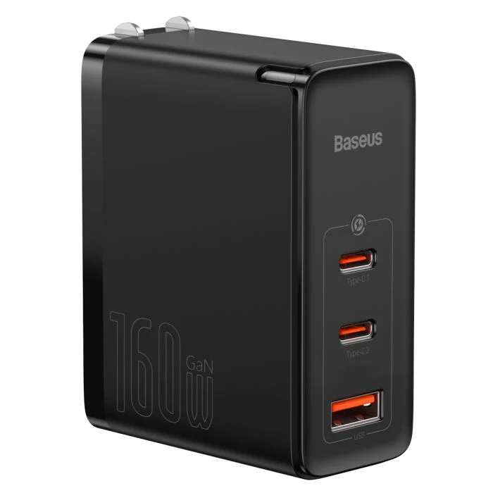 Baseus GaN5 Pro Digital Fast Charger 2C+U 160W CN (Black) with USB-C Cable (CCGP080001) - Image 2