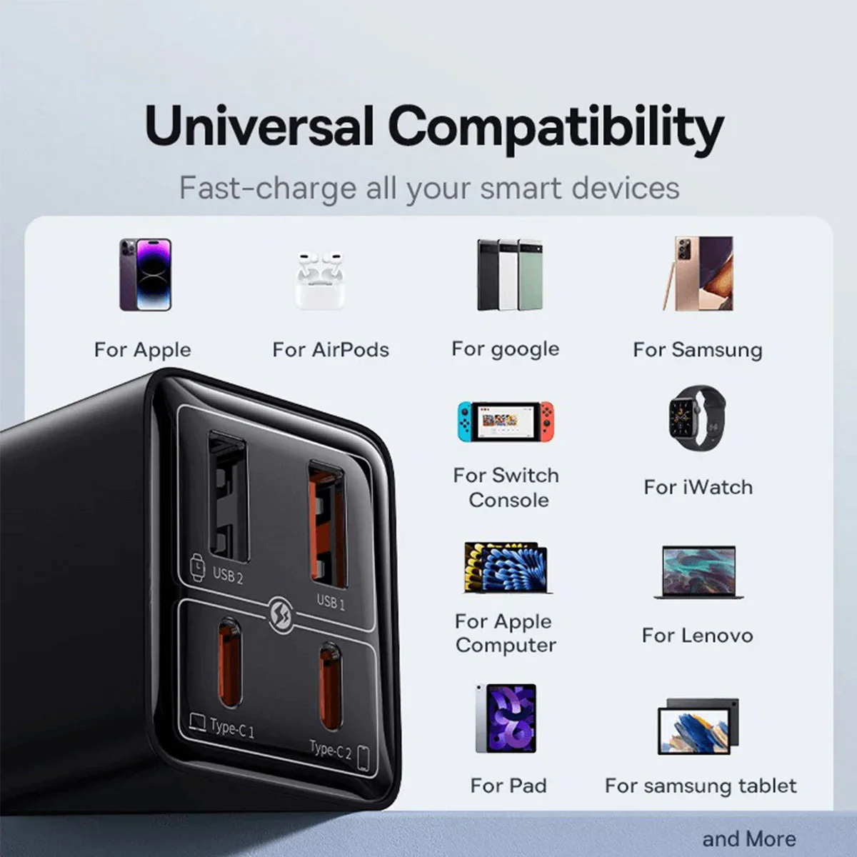 Baseus GaN6 Pro Fast Charger 2C+2U 65W (Cluster Black) (P10162702113-00) - Image 4