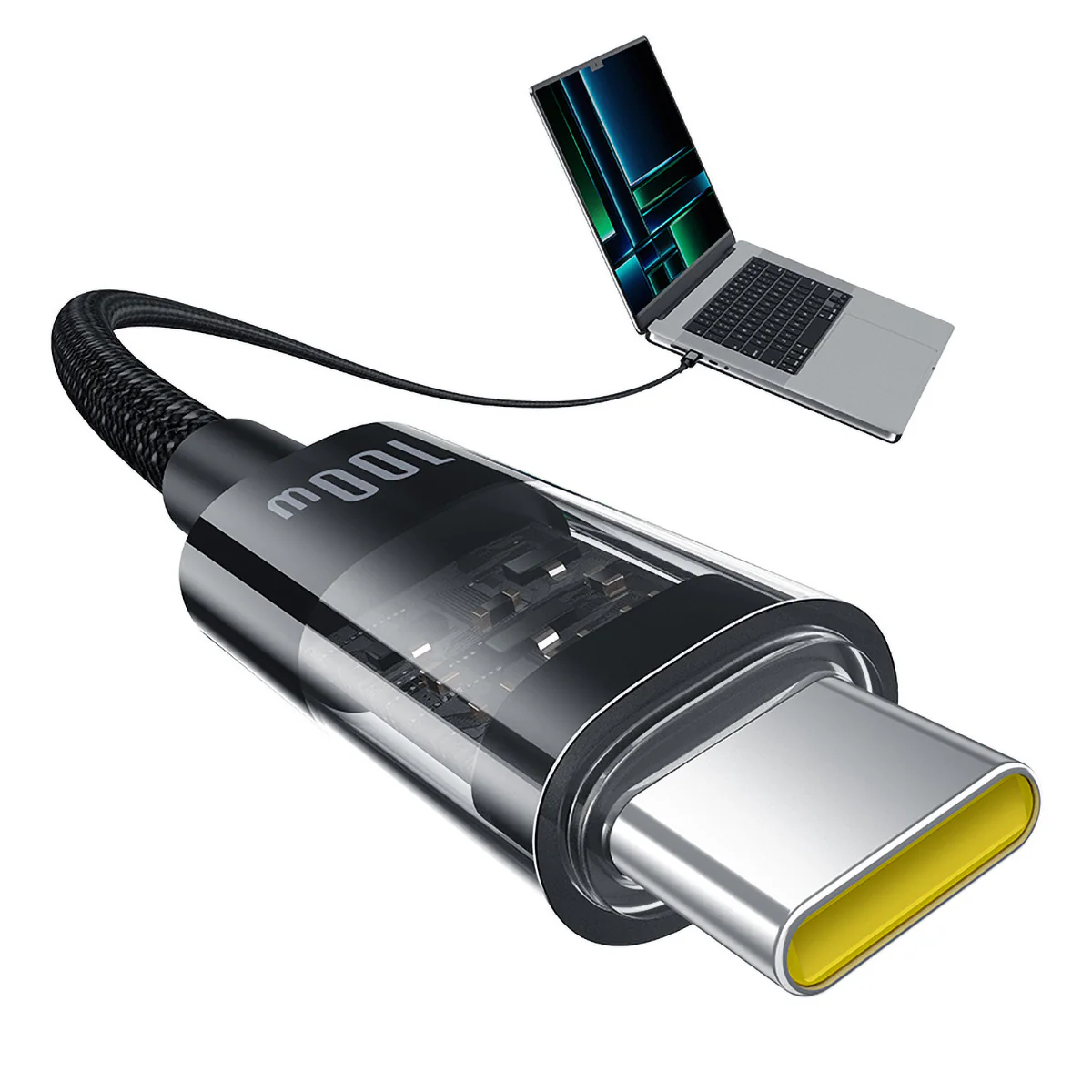 Baseus Gem Fast-Charging Data Cable USB-C to USB-C 100W 2M (Cluster Black) (P10373000111-01) - Image 3