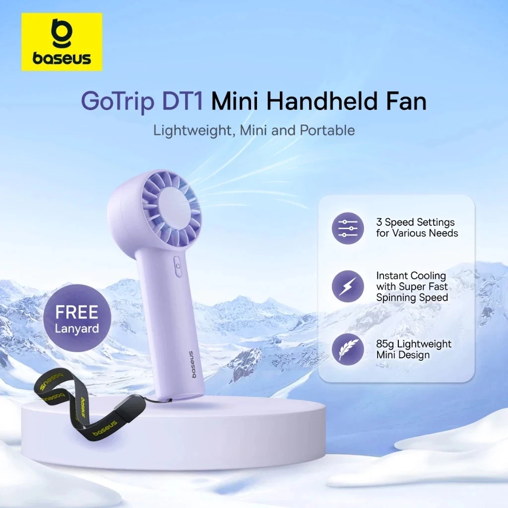 Baseus GoTrip DT1 Mini Turbine Handheld Fan (Nebula Purple, Baby Pink, Galaxy Blue) - Image 3